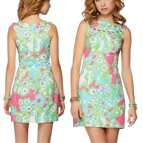 New ▶️ Lilly Pulitzer ◀️ Lindy PB Pink A Delicacy Beaded Neck Shift Size 12 - Picture 1 of 12